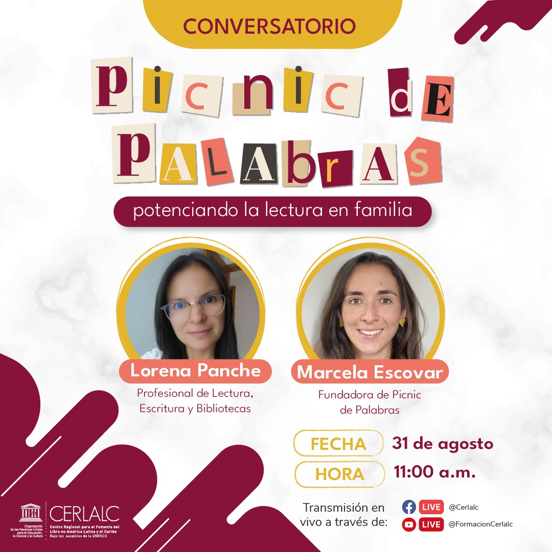 Cerlalc's tweet photo. #CerlalcDestaca 📣
🏕¡Agéndate! El próximo 31 de agosto estaremos en vivo con el conversatorio "Picnic de Palabras". Marcela Escovar, creadora del programa, hablará sobre cómo esta iniciativa ha transformado la lectura en familia.

🕚 11:00 a.m. (hora de Colombia).
👉 Transmisión en vivo: https://t.co/NR46hLo5TW