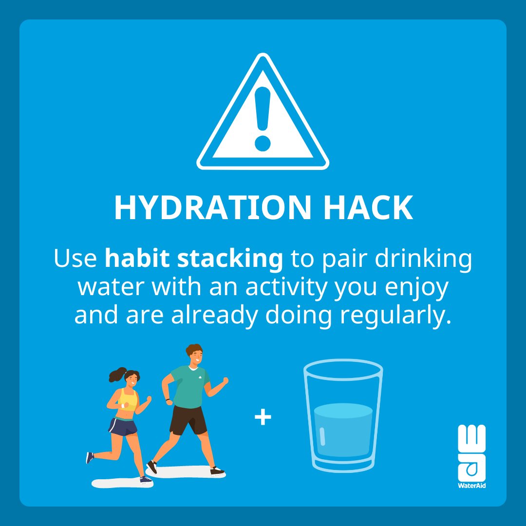 WaterAidUK's tweet image. It&apos;s hard to remember to drink enough water 💦

Here&apos;s a useful hack to make sure you remember to hydrate throughout the day.

#HydrationHack