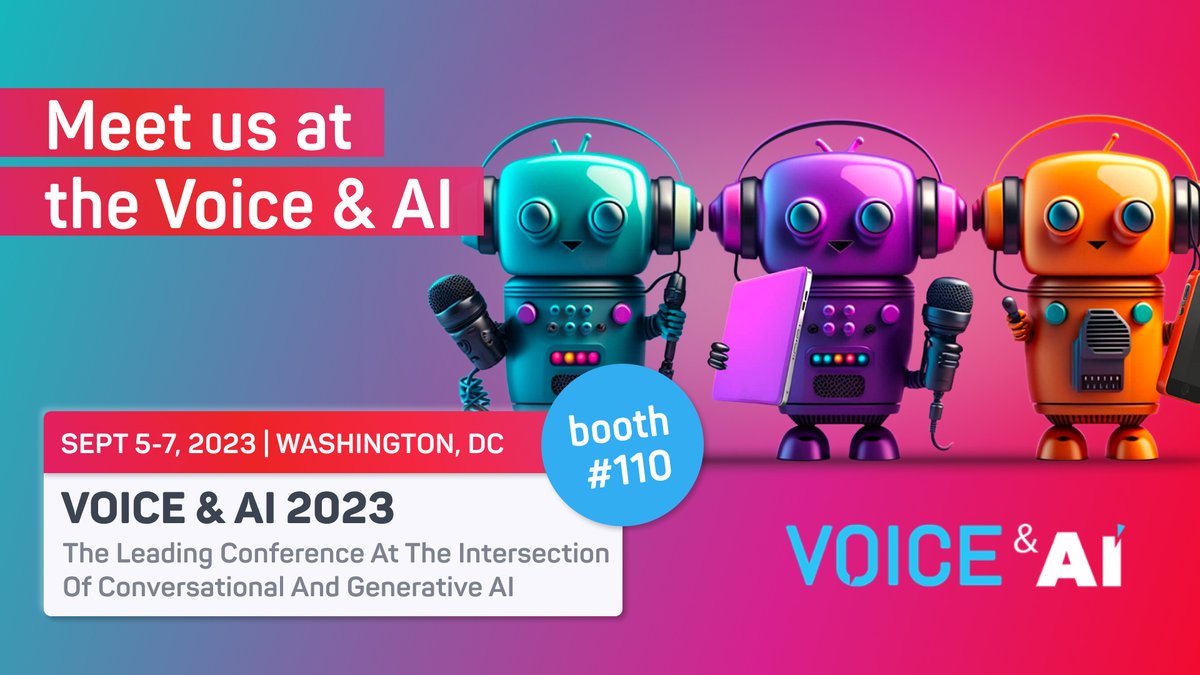 We're excited to be attending the #VoiceAndAIConference @voiceandai Come by and learn more about how our solutions can help you improve your products with our voice AI. See you there at booth #110! #WashingtonHilton #devaice #audeering buff.ly/3Qs1Zhl