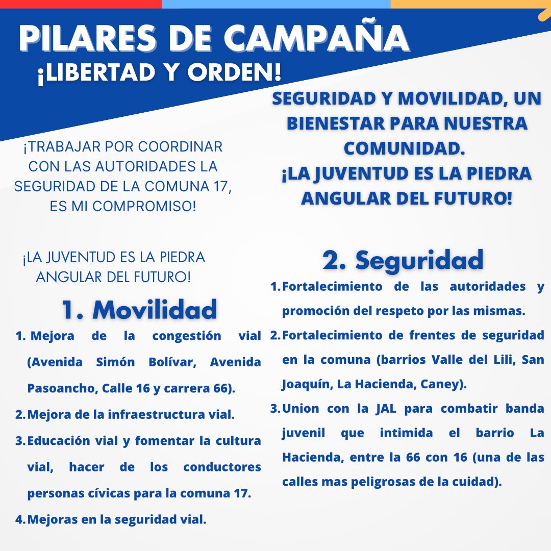 EdilSRincon21's tweet photo. ¡CD es Centro Democrático, CD es comuna diecisiete! #CD89
Trabajar por coordinar con las autoridades la seguridad de la comuna 17, es mi compromiso. https://t.co/sfKuYdejRF