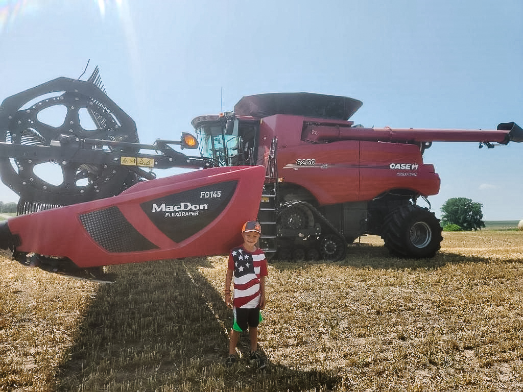 It’s wheat harvest time in Iowa and this customer had the best little helper out in the field.