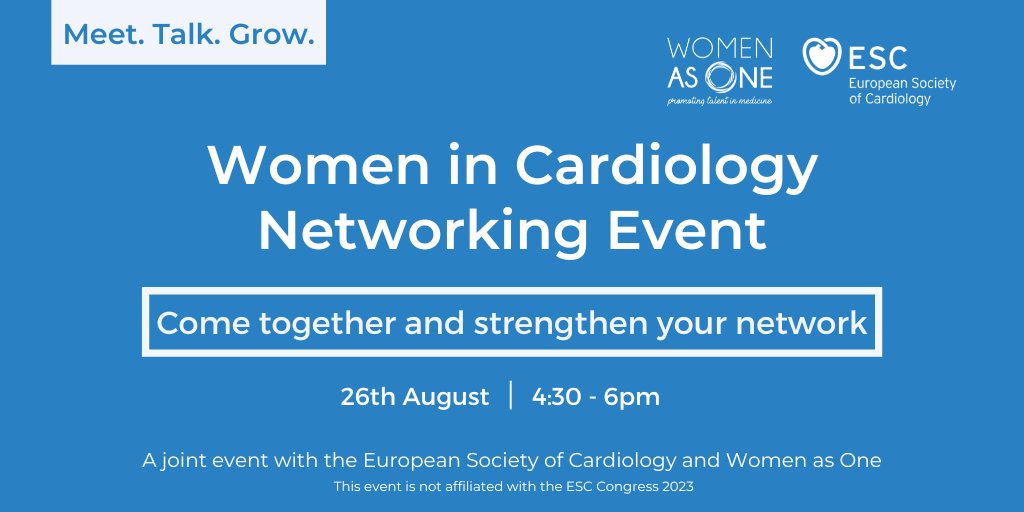 Women As One (@womenas1) on Twitter photo Great news: We're heading back to #ESCCongress! 🥳️
We're excited to host a networking event in partnership with <a href="/escardio/">European Society of Cardiology</a> bringing together #WIC and our allies!
Sign up here: bit.ly/3quaQEL
#CardioTwitter #WomenInMedicine #MedTwitter Great news: We're heading back to #ESCCongress! 🥳️
We're excited to host a networking event in partnership with <a href="/escardio/">European Society of Cardiology</a> bringing together #WIC and our allies!
Sign up here: bit.ly/3quaQEL
#CardioTwitter #WomenInMedicine #MedTwitter