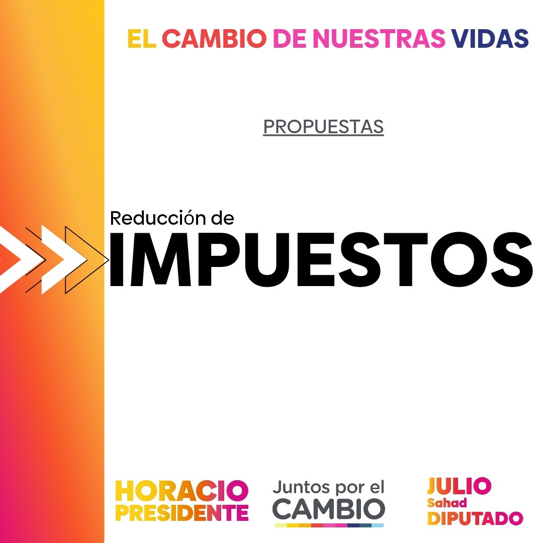 SahadJulio's tweet photo. #ReducciónDeImpuestos

¿Por qué Horacio es el mejor candidato?

 Porque juntos vamos a sacar las trabas al
crecimiento para producir más, dar más trabajo y exportar más.

1. Reduciremos impuestos y eliminaremos de forma gradual las retenciones sobre las exportaciones

Abro Hilo⬇️ https://t.co/ARRrRO44IU