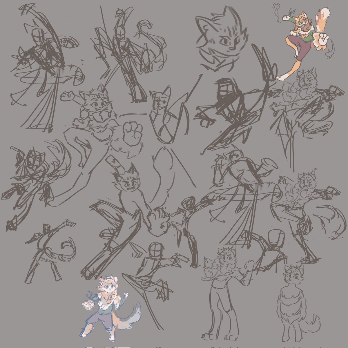 lyksdoesart's tweet photo. Some many sketches later, and I might actually be satisfied with a pose for the Tabaxi monk... https://t.co/yb7o7qZVWW