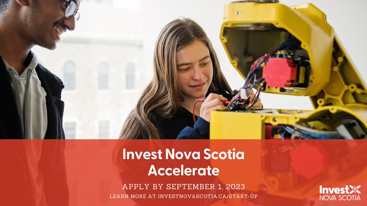 Do you have a high potential start-up approaching investment readiness? We can help. 

Invest Nova Scotia Accelerate submissions are now open!

Apply by Friday, September 1: investnovascotia.ca/start-up/accel…

#InvestNovaScotia #StartUpEast #WeGetInvested #AccelerateStreams