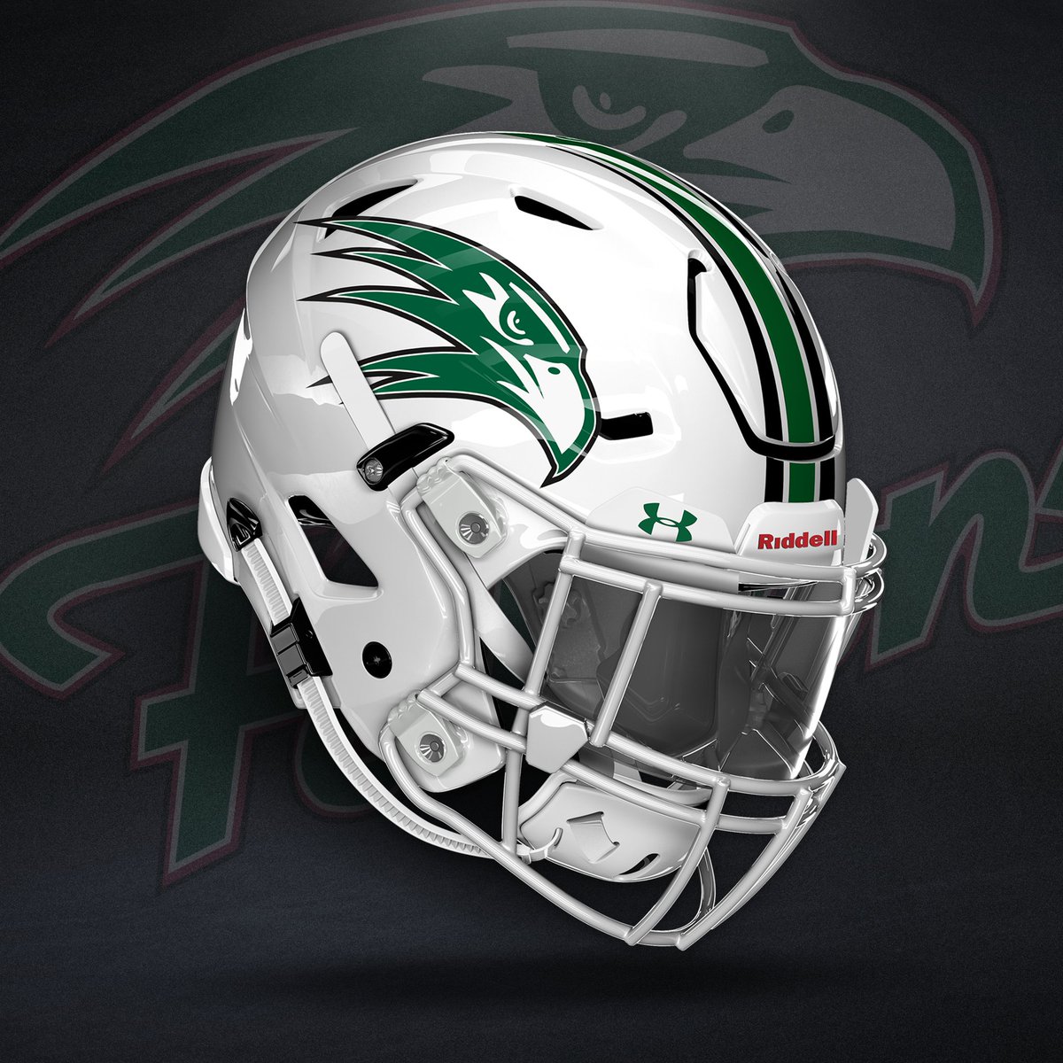 The Green Hope Falcons have this sleek look with the gloss white shells & tapered stripes down the middle. The white facemask absolutely completes this clean look!🟩⬜️⬛️

The Falcons open the season next week against Athens Drive

@GHHS_Football
@FalconCoachT

#NCHSfb #NCHSLogos