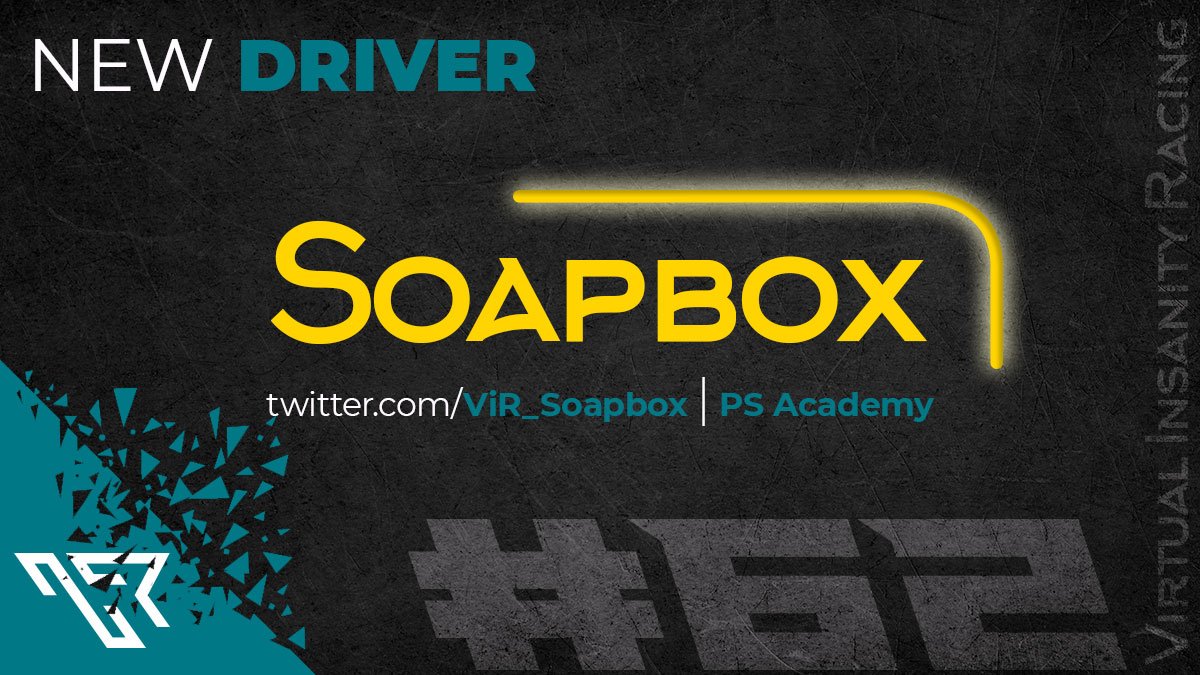 ✍️DRIVER ANNOUNCEMENT✍️

Let’s welcome @ViR_Soapbox to the Team!

The german is a sim racer for years now and we are very happy to be a part of his journey. As we are his first Team, we are curious to see him develop from day to day! 

Willkommen Soapbox 🧼🇩🇪