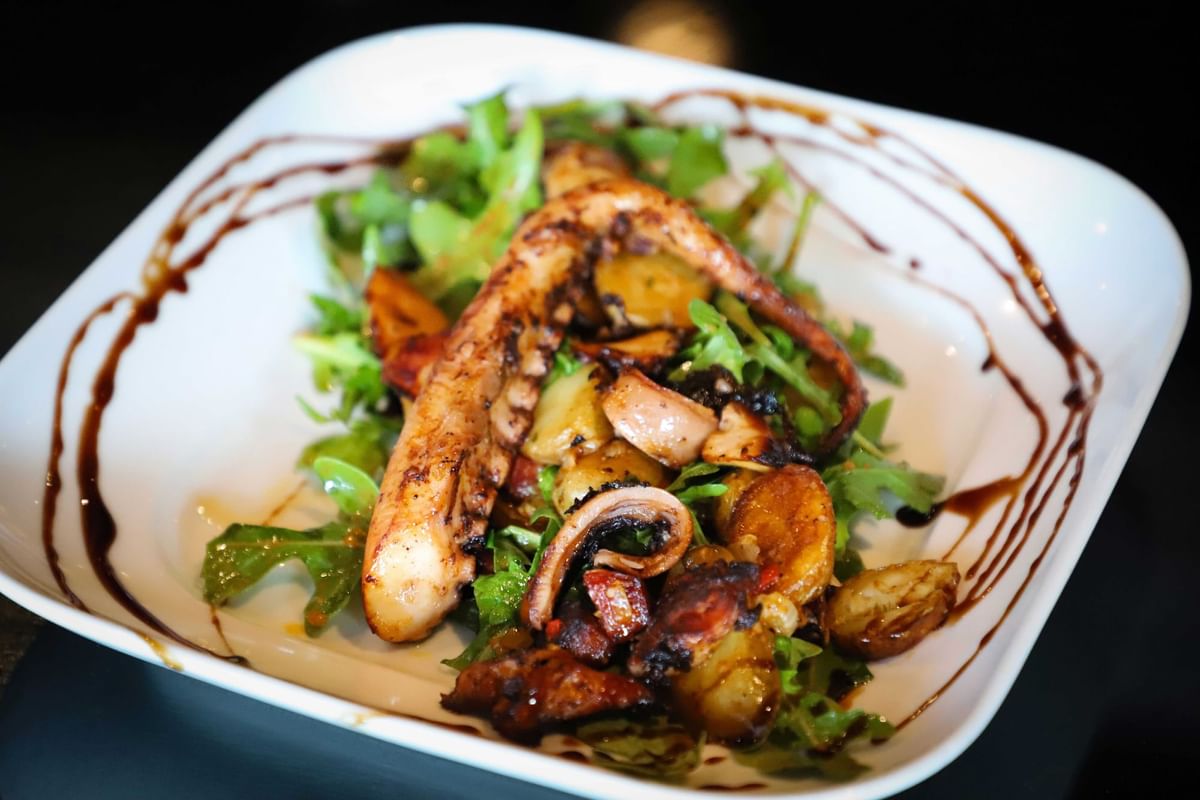 WildSeaLasOlas's tweet photo. Grab your friends and come and join us for "Tinis Night" and some delicious food. We have select martinis for $6 and delightful dishes like this Pan Seared Octopus Cantimpalo! #WildSea #LasOlas #RiversideHotel https://t.co/EXcx6eWsrT
