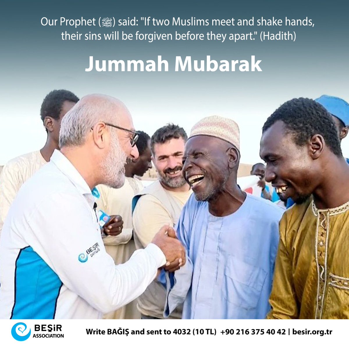 BesirAssoc's tweet photo. Our Prophet (SAW) said: "If two Muslims meet and shake hands, their sins will be forgiven before they apart." (Hadith)

#jummahmubarak https://t.co/YcDkcPNbAH