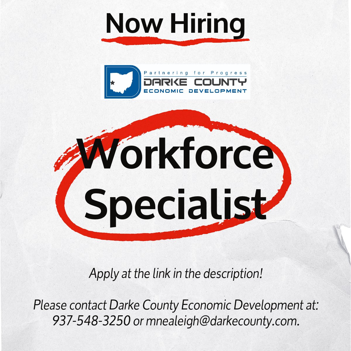 Are you looking for a new career? Check out this opportunity to join our team!
buff.ly/3DFcsOZ
#findajobfriday #darkecounty #workforcedevelopment