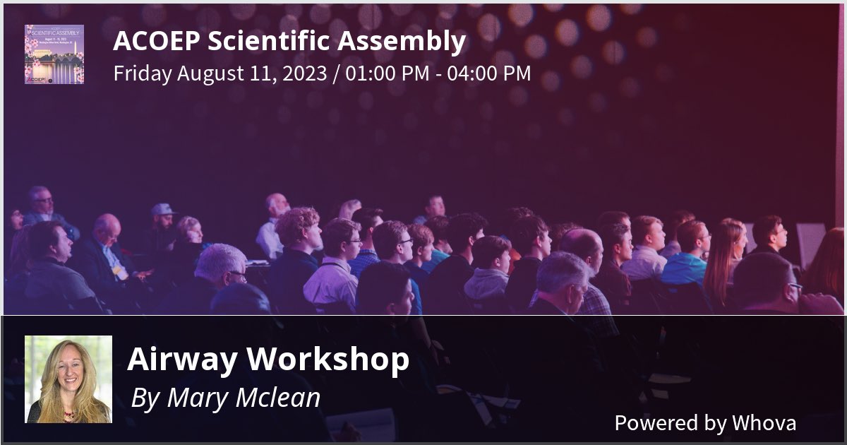 I am speaking at ACOEP Scientific Assembly. Please check out my talk TOMORROW at 1pm if you're attending the event! #acoep23 - via #Whova event app