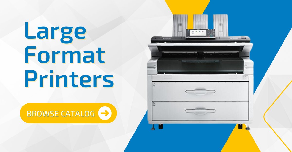 HGiTechnologies's tweet photo. Looking for reliable large format #printers for your office? Our wide format printers are perfect for printing projects that require larger sizes than your regular desktop printer can handle. Browse our catalog to view all our large format printers: https://t.co/A0SPxbRBNB https://t.co/0Kqxv3s4Vy
