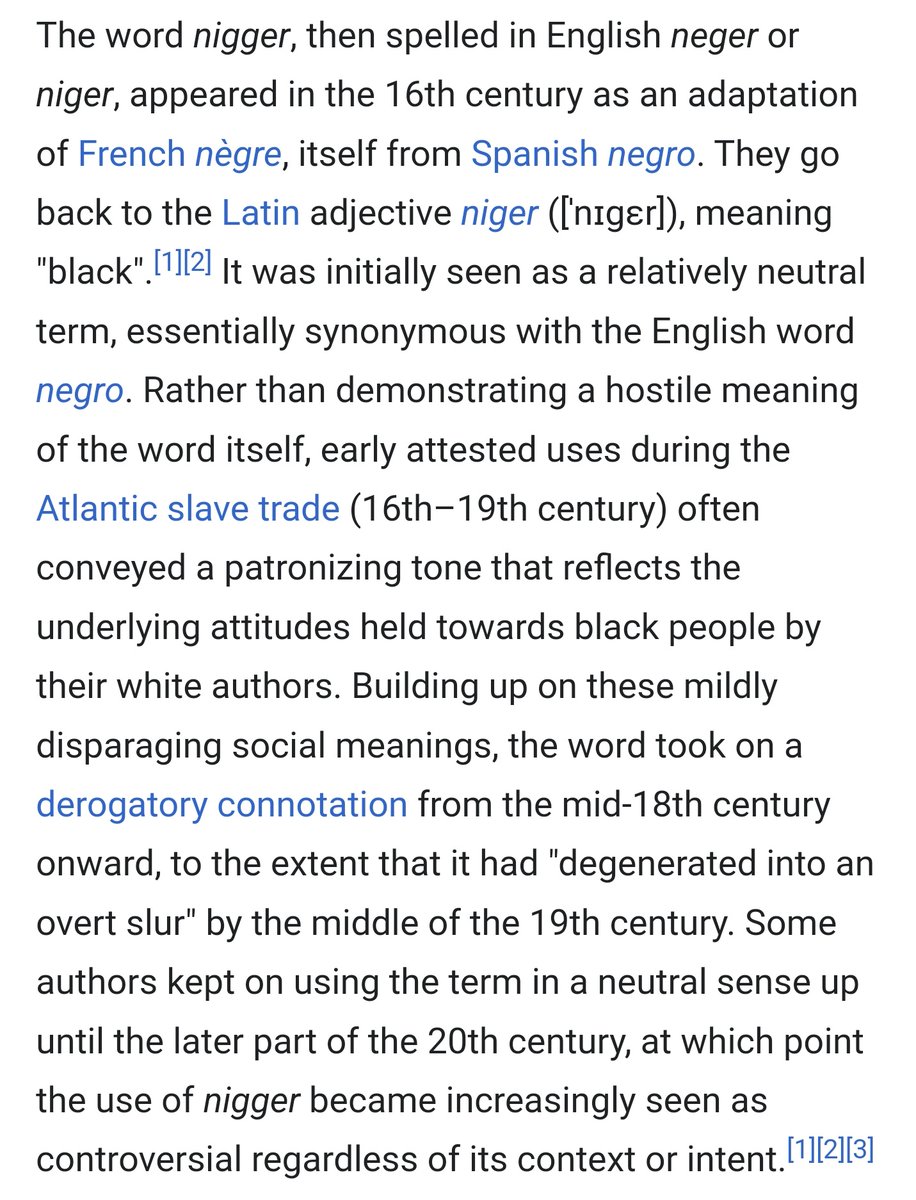 FrenProgramming's tweet image. So what Wikipedia is saying here is that it's completely racist for a group of individuals to say only they are allowed to use it because of their skin color. 

This is language and culture theft by nègres which isn't surprising because it's their modus operandi in everything.