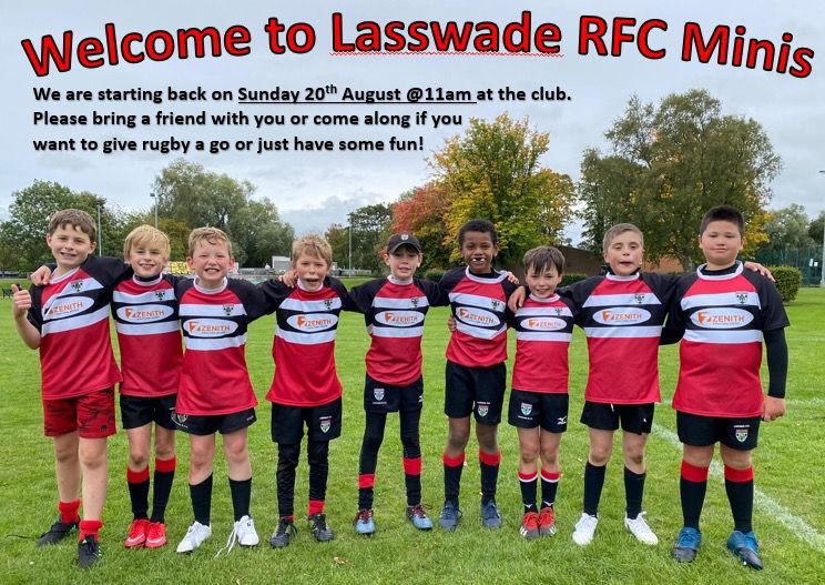 LasswadeRFC's tweet photo. Our Mini Section is ready to rock and roll. Ever fancied taking up rugby? This is your chance! Come along and give it a "try!" https://t.co/hcz6LdqCNd