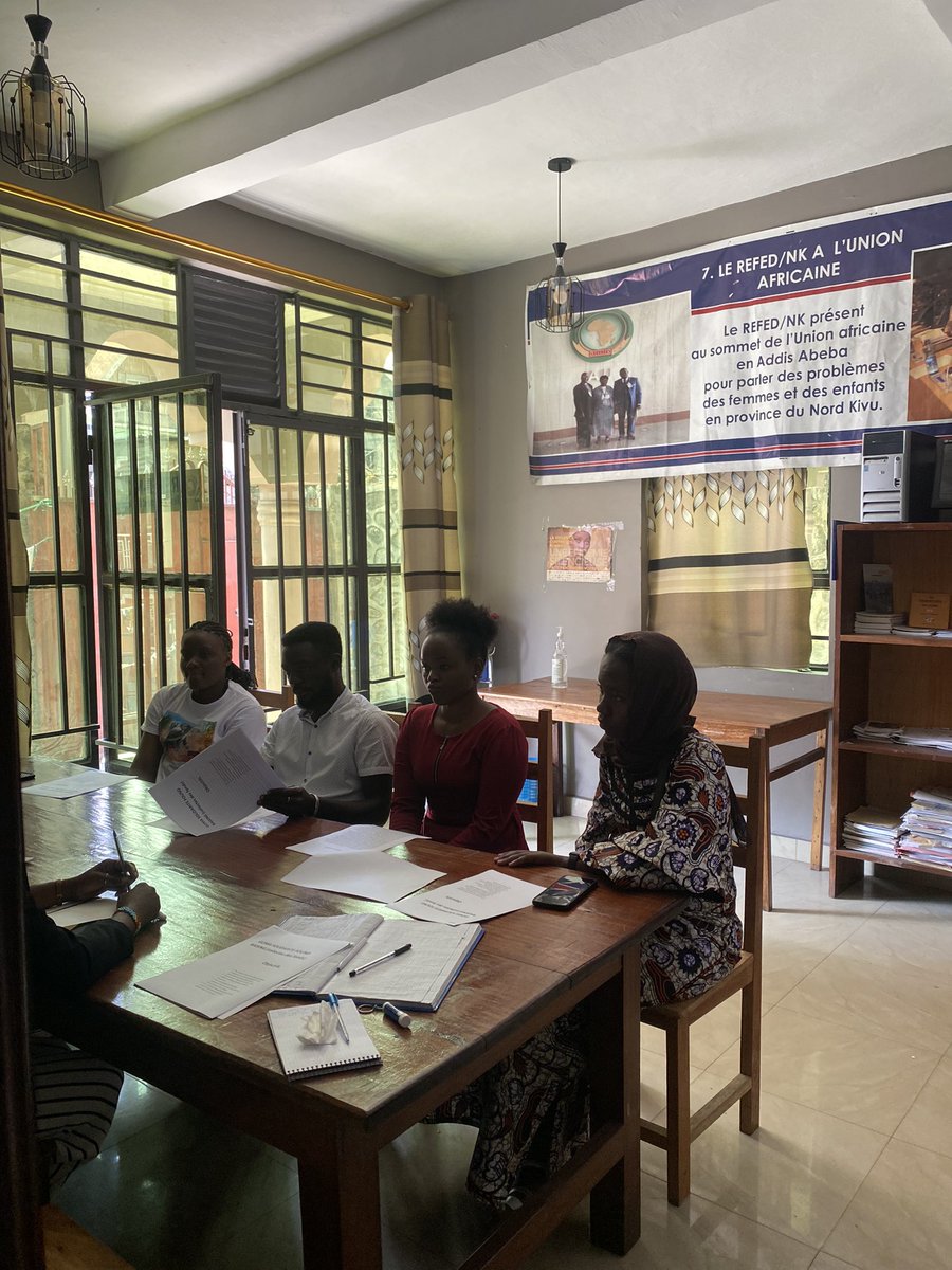 refednordkivu's tweet image. Séance de concertation entre les jeunes leaders et activistes des droits des femmes et filles au sein du bureau de #REFED/NK sur les actions à entreprendre en faveur des communautés marginalisées dans cette période de conflits à l'#Est de la RDC! 
#NVC