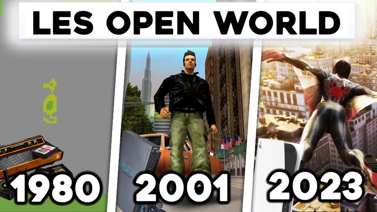 Après la réussite de la première vidéo sur ce format, super fier de vous présenter cette fois-ci, l'évolution du du genre Open World de 1980 à nos jours 🌍

➡️youtube.com/watch?v=2rz8we…

Un gros travail d'écriture, de montage, et un voyage à travers le temps que je vous propose en