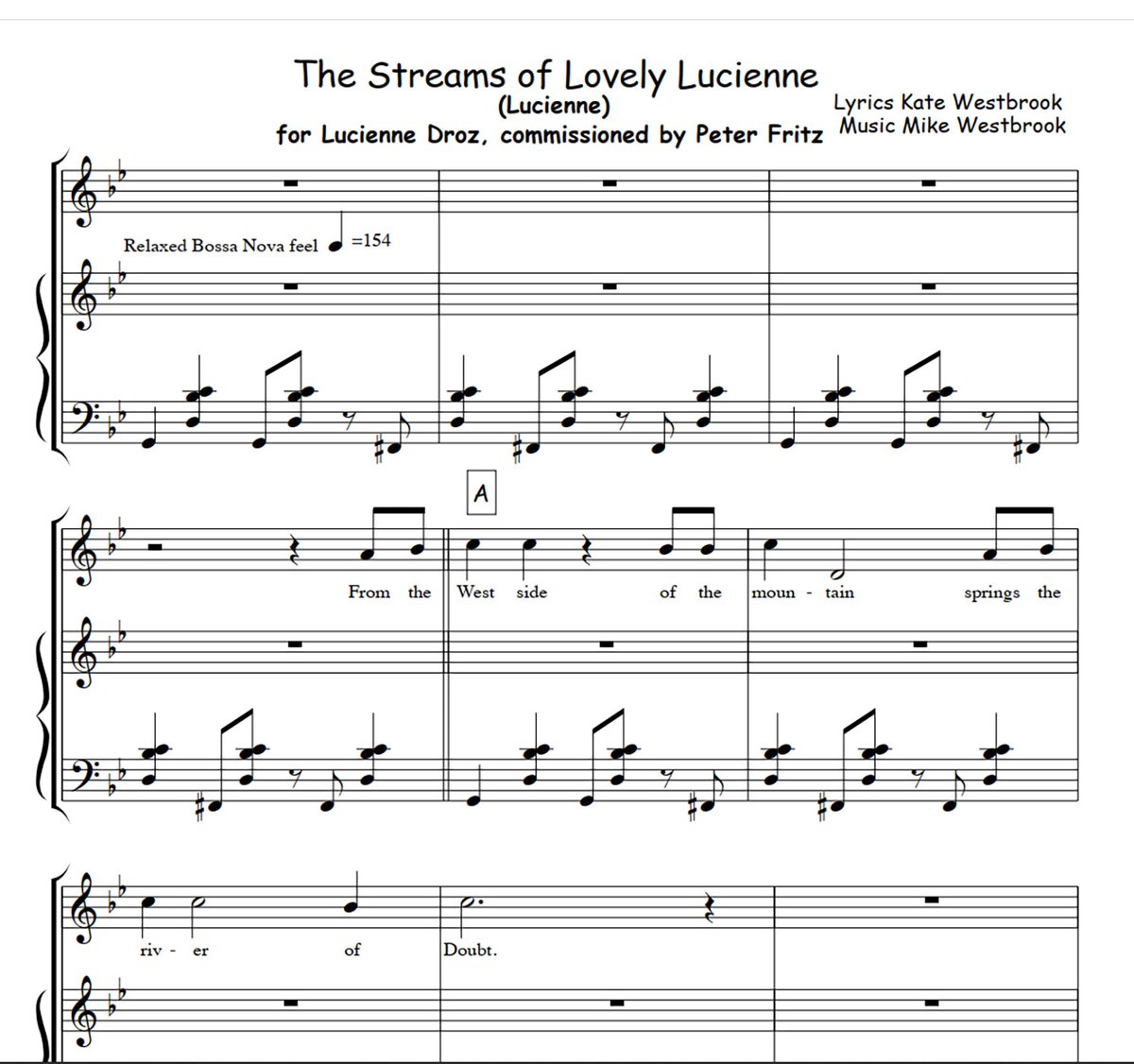 MikeJDWestbrook's tweet photo. WestbrookJazz introduces The Westbrook Songbook. On audio and in print, each recording comes with a song copy  available to download. We launch with The Streams of Lovely Lucienne" see https://t.co/9ZCgqIaAq6 for more info #jazz #sheetmusic #DOWNLOAD https://t.co/iPPO7MKNrn