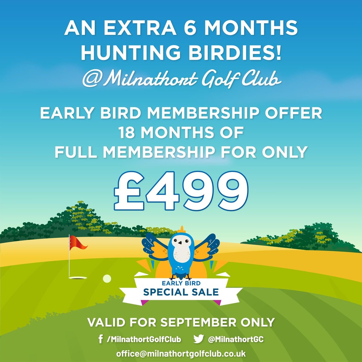 Early Bird Membership Offer for 18 months! 
Contact our office for an application form at office@milnathortgolfclub.co.uk

 #scottishgolf #golfmembership #earlybird