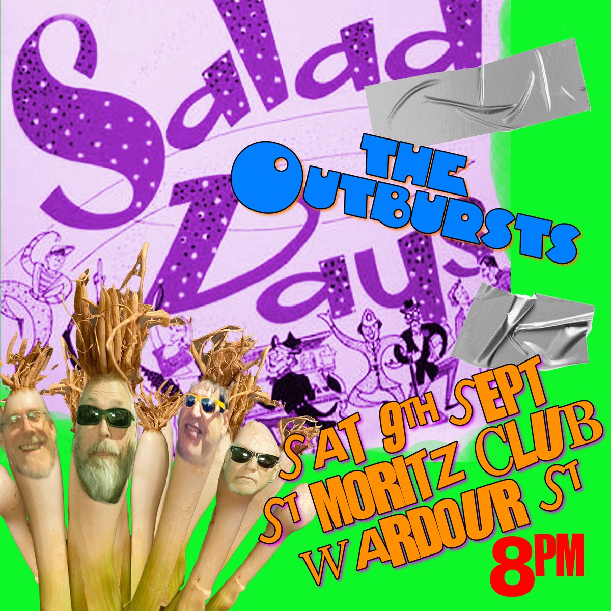 <a href="/realoutbursts/">The Outbursts</a> know their onions!
Participate in this summer's Salad Days Sat 9th Sept <a href="/StMoritzClub/">St. Moritz Club</a> Wardour St Soho from 8pm.
"Look at me oh, look at me oh, look at me I'm dancing"
Yep they know they're onions!
#saladdays #londongigs #punkrock #livemusic #september2023 #summer