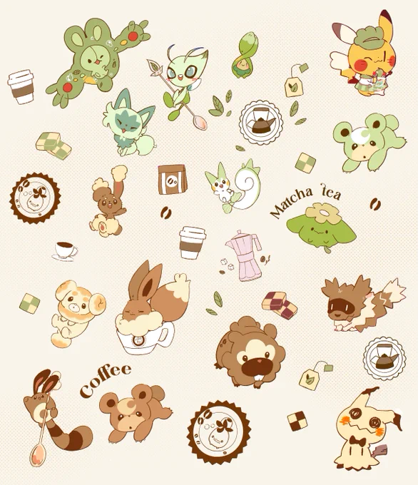 Matcha Tea and Coffee Pokémon!