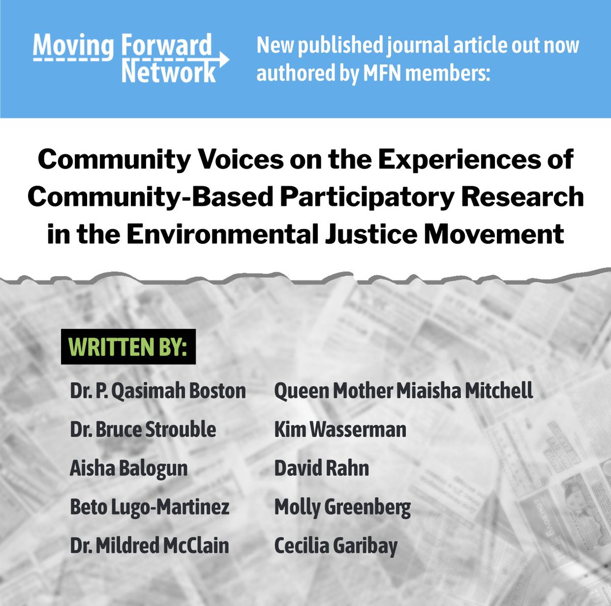 CleanAirN🌎W | VecinosKC (@mokancan) on Twitter photo Congrats to CleanAirNow's own @BetoLMartinez for publishing an article alongside @The_MFN in <a href="/SocSci_MDPI/">Social Sciences</a>!
This article examines community-based participatory research (CBPR) and its place in the EJ movement. Read now: bit.ly/CBPRArticle #WeAreJustTryingToBreathe Congrats to CleanAirNow's own @BetoLMartinez for publishing an article alongside @The_MFN in <a href="/SocSci_MDPI/">Social Sciences</a>!
This article examines community-based participatory research (CBPR) and its place in the EJ movement. Read now: bit.ly/CBPRArticle #WeAreJustTryingToBreathe