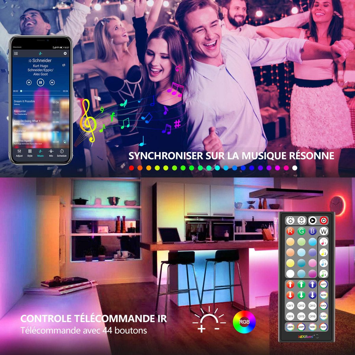 productivando's tweet photo. Las tiras LED son geniales 🌈🎉 Fácil de controlar con el mando a distancia y el control Bluetooth. ¡16 millones de colores y sincronización con la música! Perfectas para habitaciones, bodas, fiestas y Navidad. #TirasLED #LucesRGB Link: https://t.co/ysxW9mpp7Z https://t.co/Huo4iBDhve