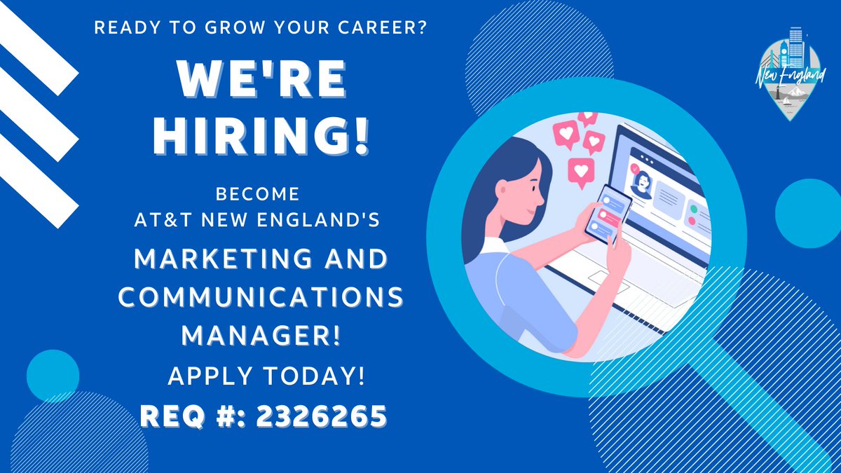 🚨🚨Career Alert🚨🚨
Currently seeking applicants to be New England's newest Marketing and Communications Manager!