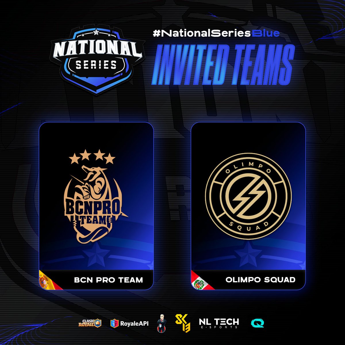 #ClashRoyale | <a href="/EsportsRoyaleEN/">Clash Royale Esports</a> 

Two new teams join the blue split where they will try to get a ticket to the golden finals 

1️⃣ <a href="/BCNProTeam/">BCN Pro Team</a> 🇪🇦
2️⃣ <a href="/OlimpoSquad/">Olimpo Squad⚡️</a> 🇵🇪

WELCOME!!! 💪🏻

#NationalSeriesBlue