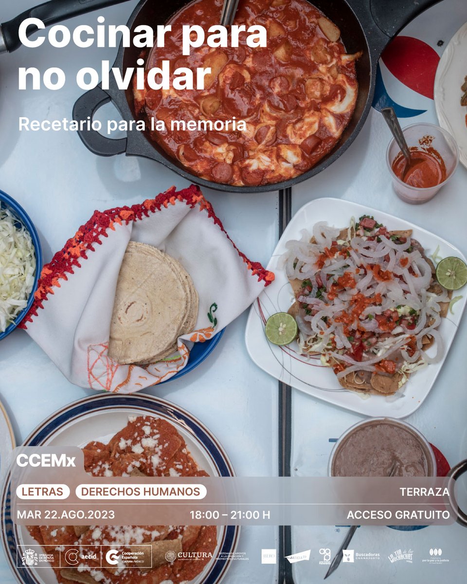 Y el 22 de agosto, estaremos realizando esta bella actividad: cocinar para no olvidar. Los esperamos a compartir platillos del recetario para la memoria.

Mas info 👇
ccemx.org/evento/cocinar…