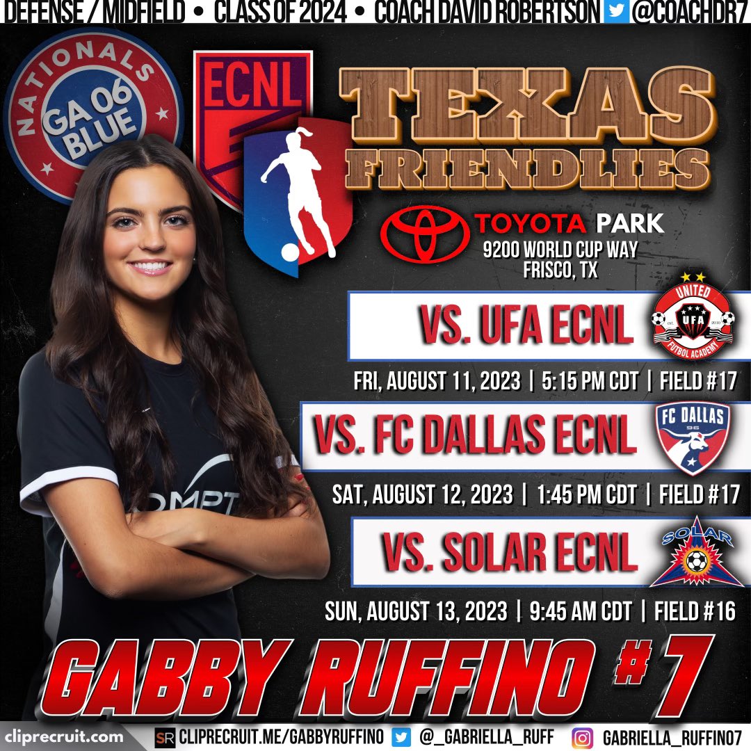 _Gabriella_Ruff's tweet photo. Can’t wait to hit off our season with playing in Texas, after two weeks of preparation! @CoachDR7 @NationalsGA @GAcademyLeague @ImCollegeSoccer @ImYouthSoccer @PrepSoccer @TheSoccerWire https://t.co/wiUHkykjQH