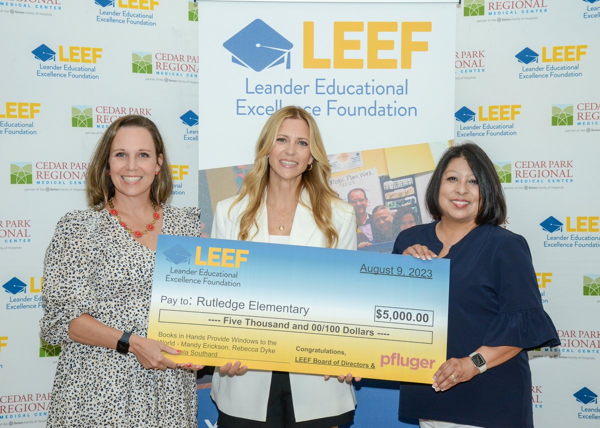 <a href="/TomGlennHS/">Tom Glenn High School</a> <a href="/VandegriftHS/">Vandegrift HS</a> <a href="/CarolNorthES/">North Elementary School</a> <a href="/RousePTSA/">Rouse PTSA</a> <a href="/BHCBears/">BHC Elementary</a> Congratulations <a href="/Rutledge_Elem/">Rutledge Elementary</a> team on winning a #LEEFTX Collaborative Grant for "Books in Hands Provide Windows to the World"💙💛