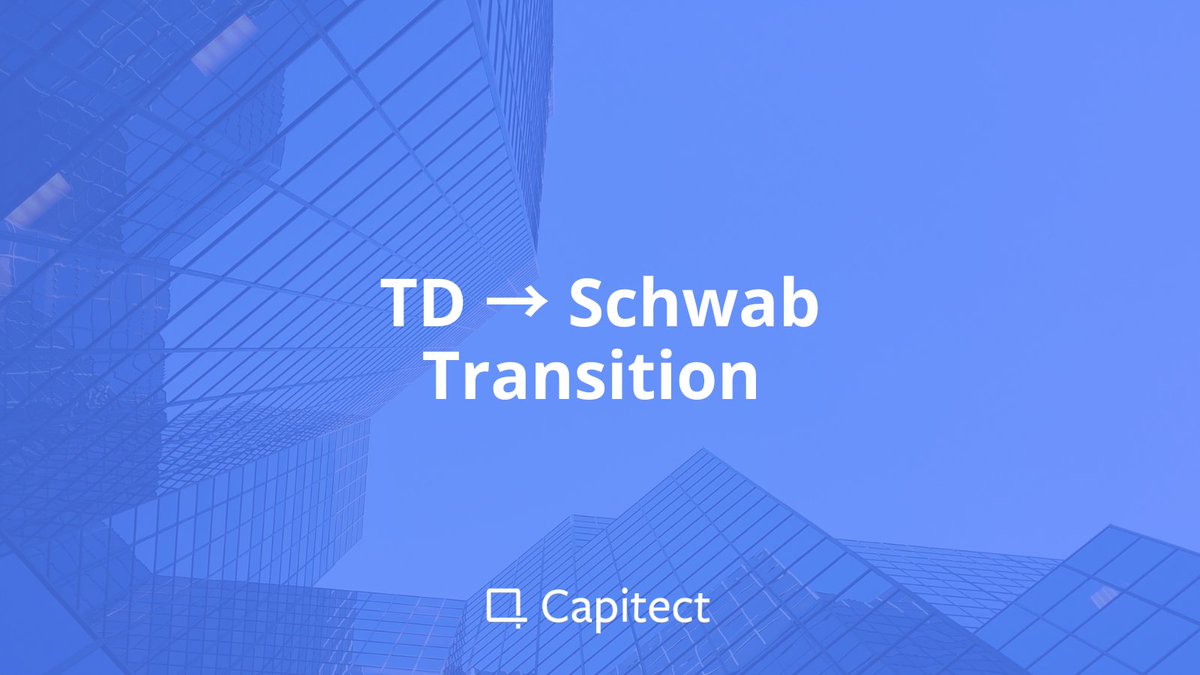 capitect's tweet photo. 1/ As you already might know, on the weekend of Sept 2, 2023, the TD-Schwab transition will take place.

Here’s what you need to know.

(A 🧵) https://t.co/Vk4u41N5Rp