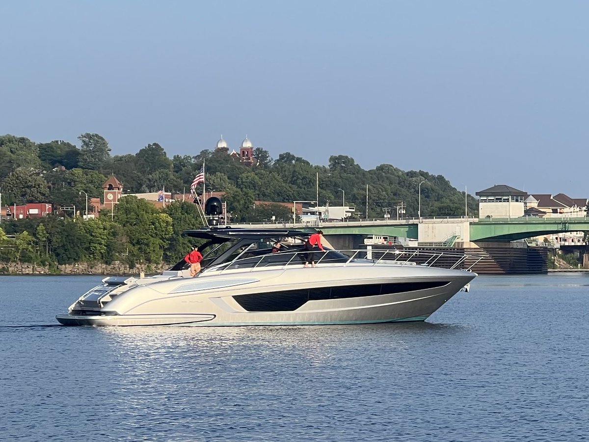 This stunning Riva yacht anchored next to me yesterday evening.  56’ Rivale Hardtop I believe.  What a beautiful vessel.