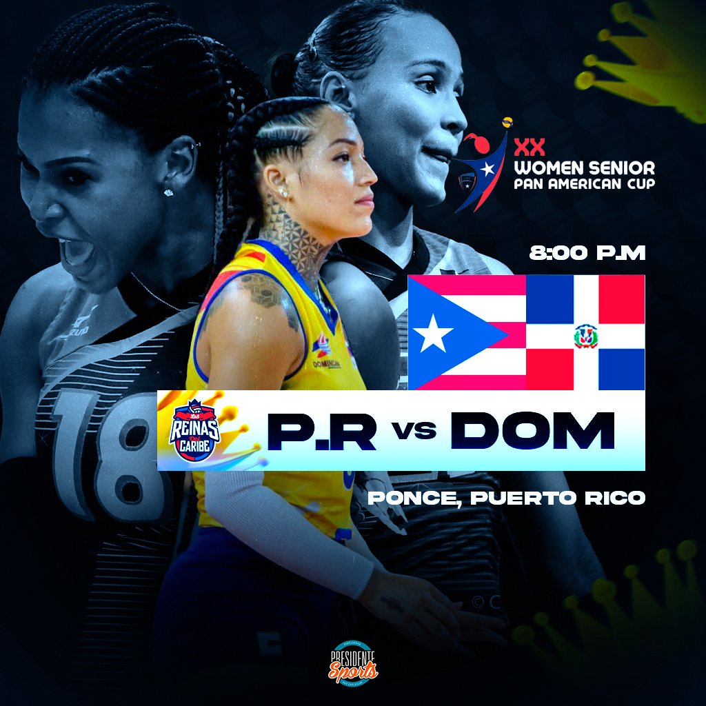 SportPresidente's tweet photo. XX Copa Panamericana de Voleibol Femenino 🏐🇩🇴

Puerto Rico 🆚 Rep. Dominicana

Las Reinas del Caribe buscarán esta noche sellar su clasificación de forma invicta a la siguiente fase cuando enfrenten a Puerto Rico.

¡VAMOS REINAS! 🙌 https://t.co/M2j6OilISk