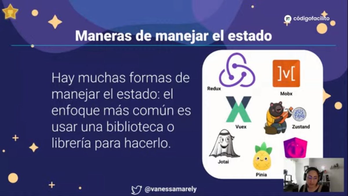SergioxDev's tweet photo. Buena platica de @vanessamarely acerca del #React State Management durante el #MaratonReact de
@codigofacilito.
Gracias por responder mis dudas 👍 https://t.co/mDBu5Fgnpl