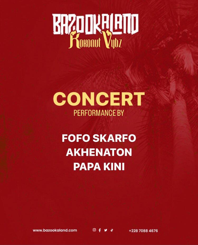 Bazookaland_'s tweet photo. 🎶 L'attente est presque terminée ! 

À #KokonutVybz, nos artistes invités vont allumer la scène avec leurs talents musicaux exceptionnels.  

Préparez-vous à danser, à chanter et à célébrer avec nous dans une  ambiance électrisante. 🔥🕺 

#Bazookaland @FofoSkarfo #gnadoe https://t.co/5GKSdKfnkY