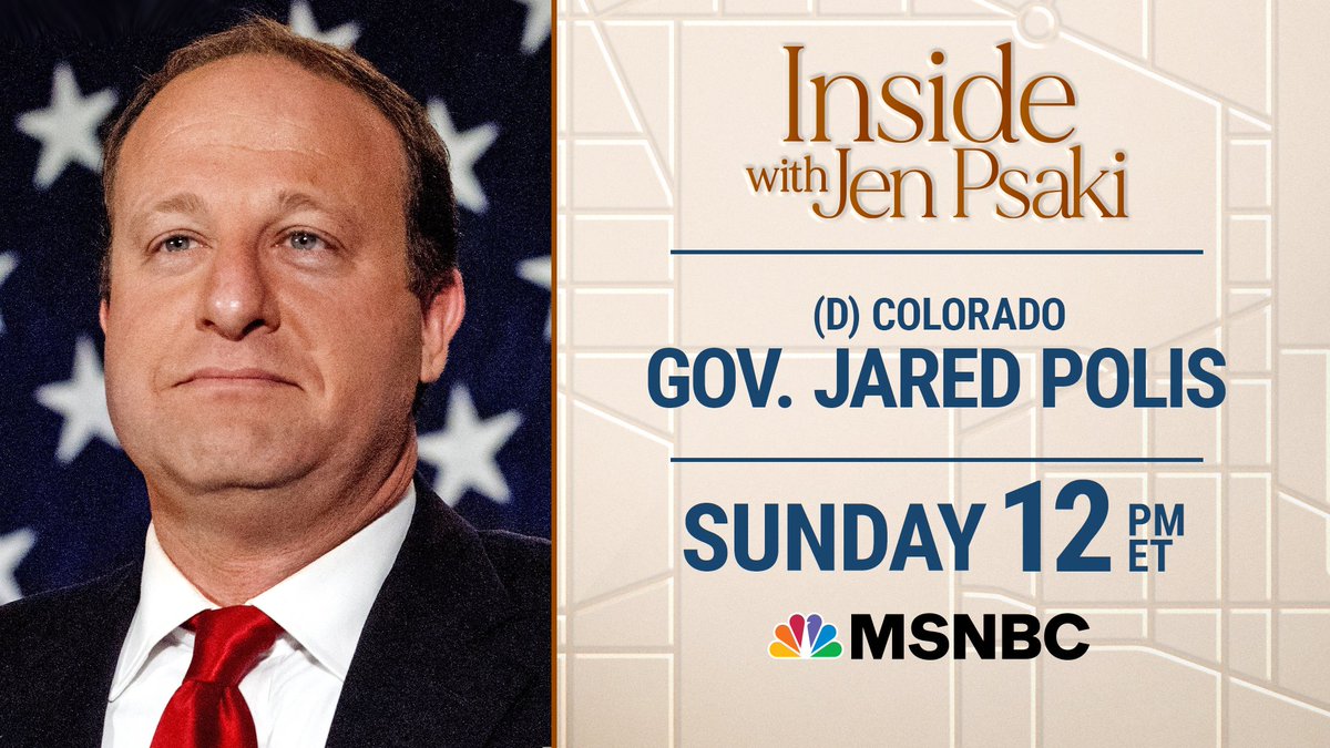 SUNDAY at 12pm ET: <a href="/GovofCO/">Governor Jared Polis</a>