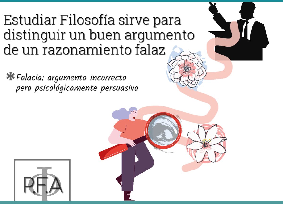 Estudiar Filosofía sirve para distinguir los buenos argumentos de los razonamientos falaces. Ponemos algunos ejemplos. Va 🧵