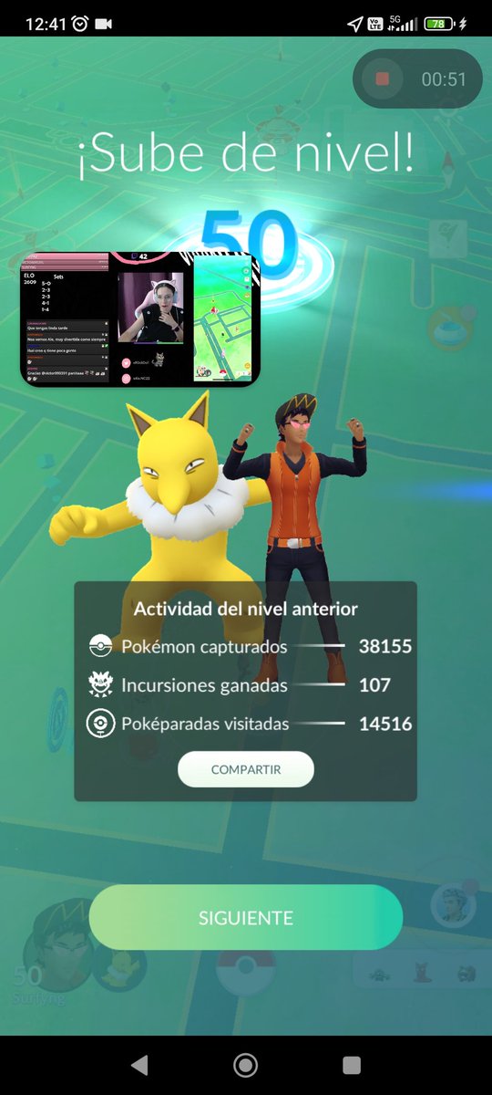 surfyng91's tweet image. Y así se llega al final del camino por subir al máximo nivel, en stream de @R0ckDoll que buen camino el llegar a 50 gracias a todos los amigos que se han hecho y no olvidando a los primeros @MorritaPokemon @jose_knepa @ivonerdzz y @Elrobadragones1  #pokemongo #level50