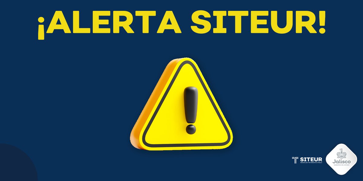 SITEURJAL's tweet photo. #AlertaSiteur 

Se suspende el servicio en la #Línea1 de #MiTren por un objeto que fue arrojado y enredado a la catenaria en la interestación España- Patria.

Se realizan maniobras para retirar el objeto y no comprometer la seguridad de nuestros pasajeros. https://t.co/GEdDOdLbkD