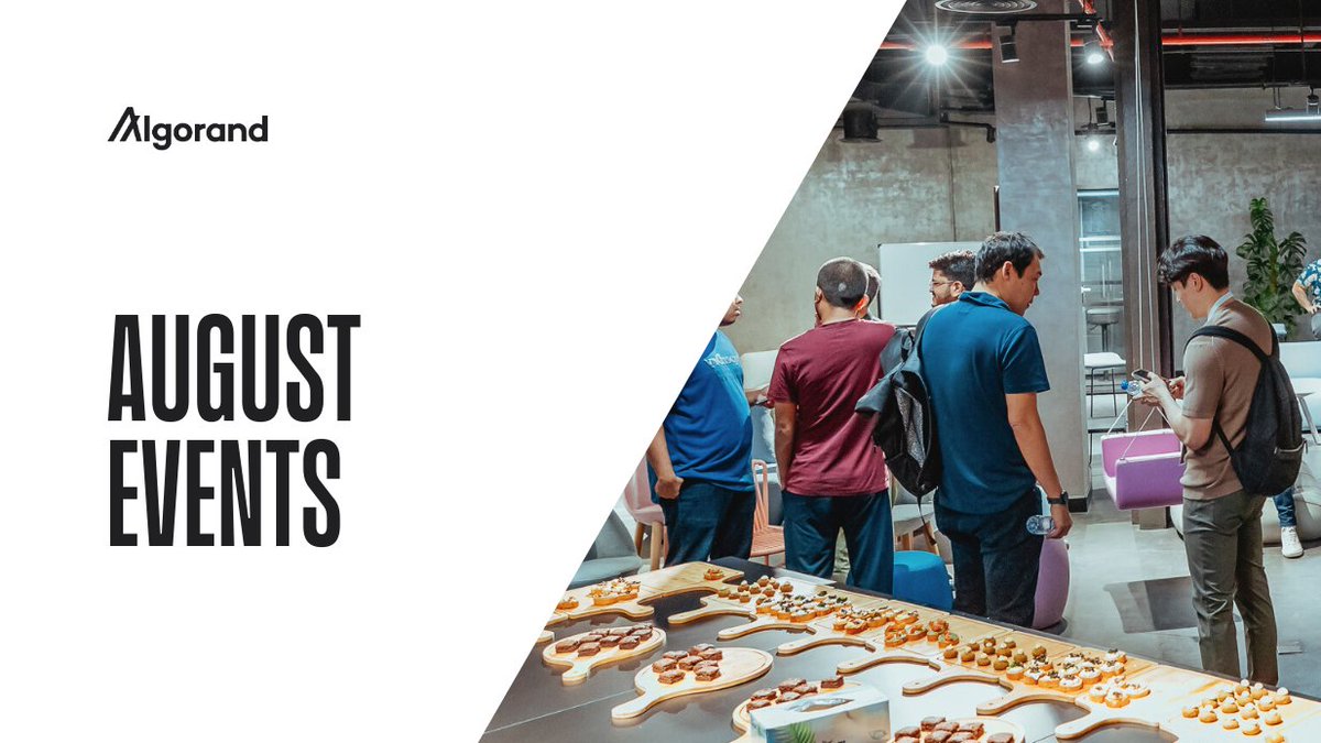 Let's not let August slip away into a moment in time 😉

There are lots of Algorand community events this month.

See if there's an event near you 👇