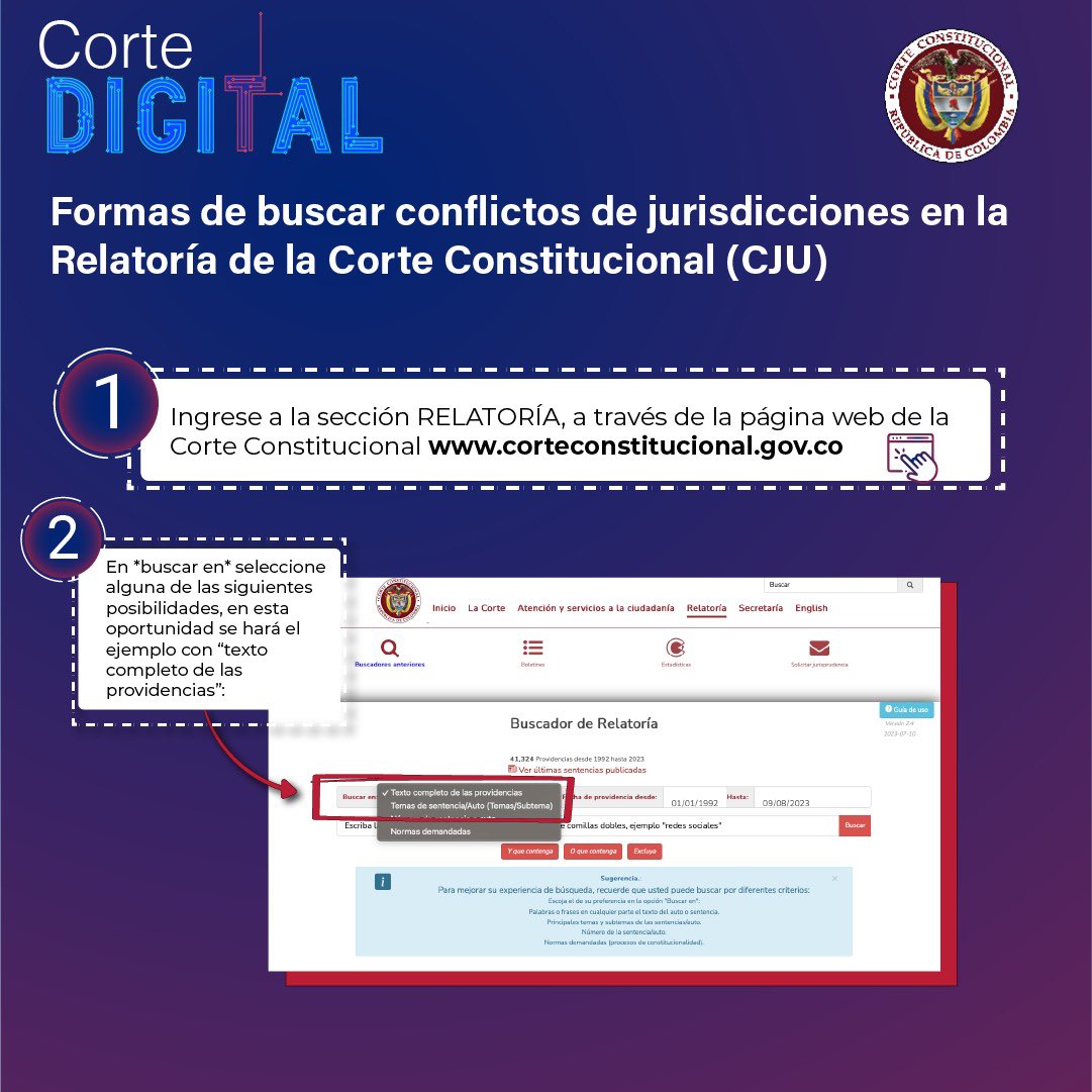 CConstitucional's tweet image. #CorteDigital | Formas para consultar Conflicto de competencia entre jurisdicciones

📖CONFERENCIA sesión 1️⃣: Jurisdicción Ordinaria laboral
y la Jurisdicción de lo Contencioso Administrativo: 👉acortar.link/ujdR91

Boletín ▶️ acortar.link/DFqAbF

@judicaturacsj
@ejrlbnet