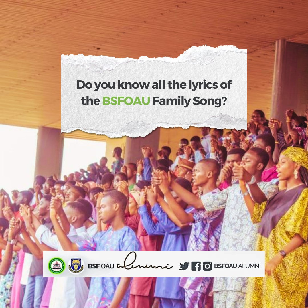 BSFOAUAlumni's tweet photo. Were you part of those that usually Lip-synced The Family Song? 😂
If you know them, Tag them on this post!

Let's do something fun! 😂
How well do you know the lyrics? https://t.co/zOUnA7MNPO