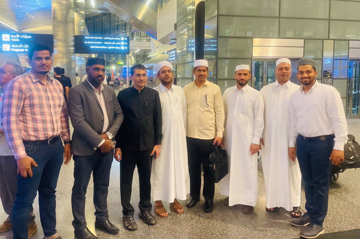 kcfqatar's tweet photo. #KCFQatar leaders welcomed @CouncilKcf General Secretary PMH Abdul Hameed Eshwaramangala at Hamad Intl Airport Doha #KCF #KarnatakaCulturalFoundation https://t.co/pde9Ocgb8Z
