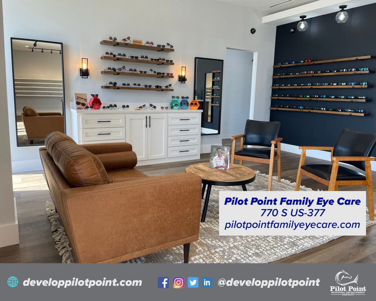 One of our newer businesses in town, Pilot Point Family Eye Care is here for you this #NationalWellnessMonth to talk all about your beautiful irises.

Schedule those appointments and keep your vision sparkling clear with Dr. Lisa Smith! #developpilotpoint #shoplocal