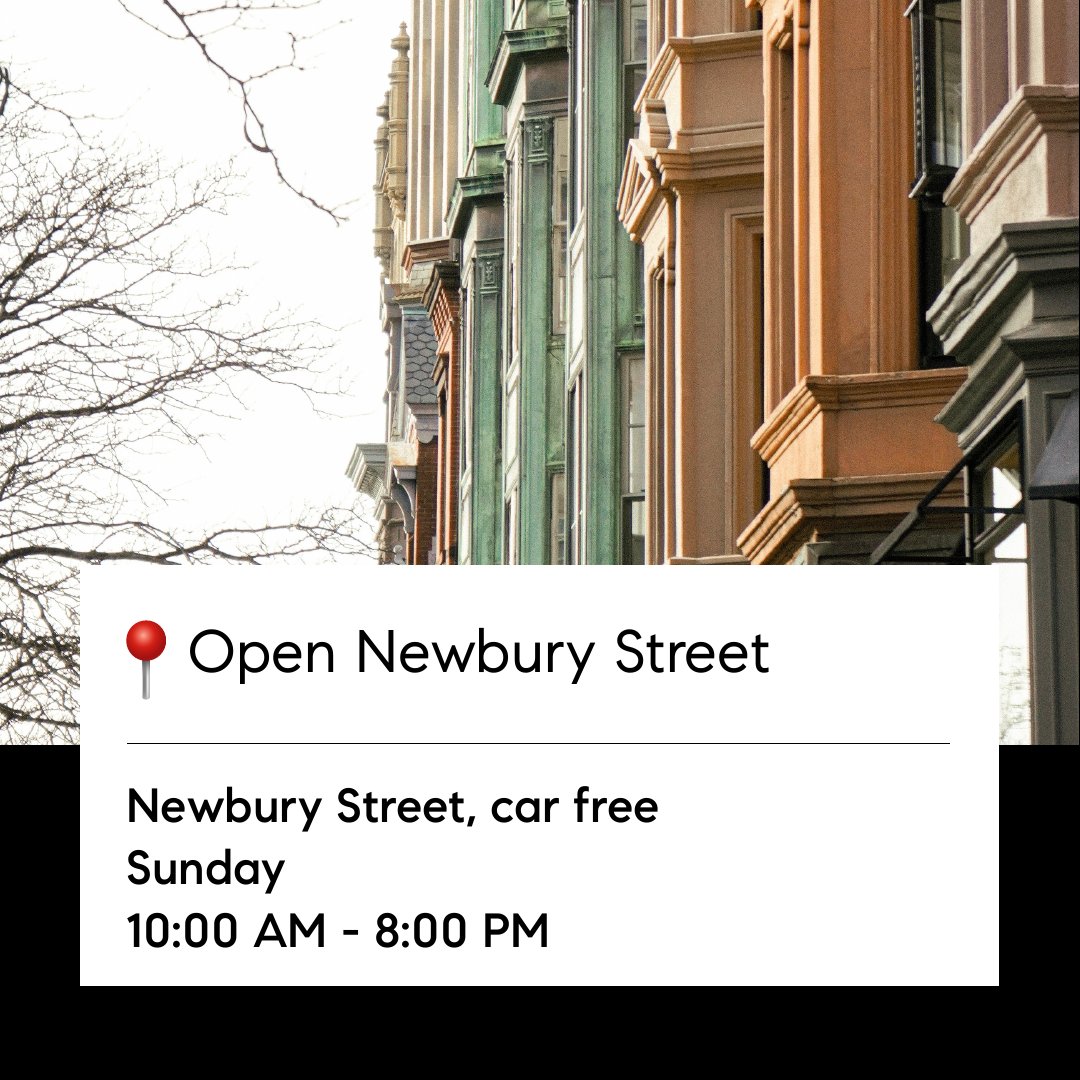 Enjoy a car-free #NewburyStreet today from 10 AM - 8 PM. What could be better? 

#OpenStreetsBoston #SundayVibes #SundayMorning