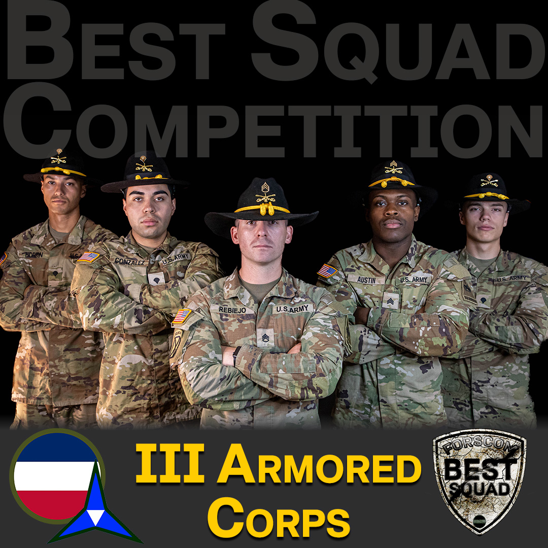 USArmyWHC's tweet image. 🏆 U.S. Army Forces Command Best Squad Competition 2023 🏆 

Representing @iii_corps:
🔹 Staff Sgt. Zachary Rebiejo
🔹 Sgt. Ryan Austin
🔹 Spc. Diego Gonzalez
🔹 Spc. Dadin Graham
🔹 Spc. Dade Horton

#BeAllYouCanBe #BestSquad23 #IAMFORSCOM #Soldiers @1stArmoredDiv @USArmy
