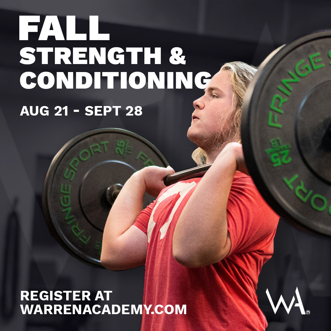 Warren_Academy's tweet image. Our Fall Strength &amp;amp; Conditioning program will be starting up on August 21!

Register today on our website!

bit.ly/3HUpz0e

#StrengthTraining #StrengthAndSpeed #SportsPerformance #WATrained
