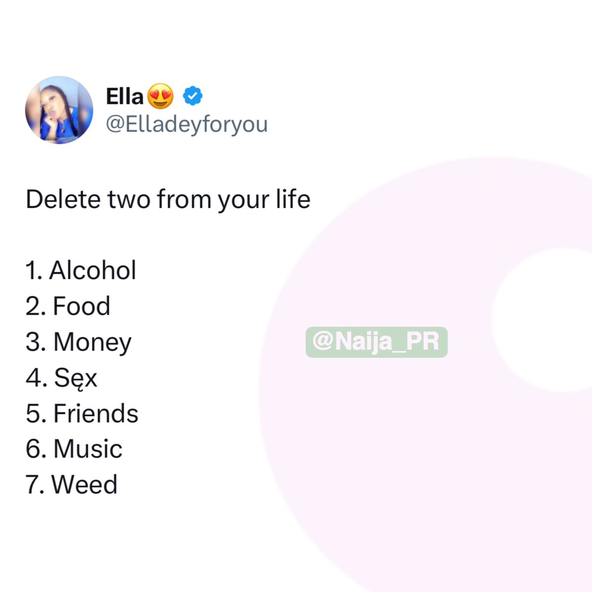 Naija_PR's tweet photo. Which two are you deleting?? https://t.co/9weoMKkMrj