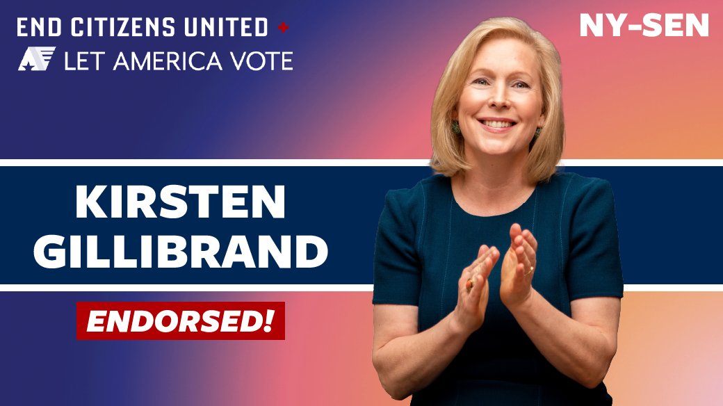 🚨 ENDORSEMENT ALERT 🚨 We're proud to endorse @SenGillibrand for re-election because she's fighting to fix our broken system—by ending insider trading, shining a light on dark money, and protecting and expanding access to the ballot box. #NYSEN